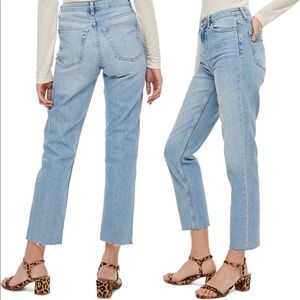 TOPSHOP RAW HEM CROP STRAIGHT JEANS